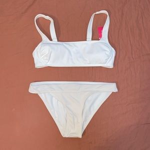 Xhilaration White Ribbed Bikini Bottom M